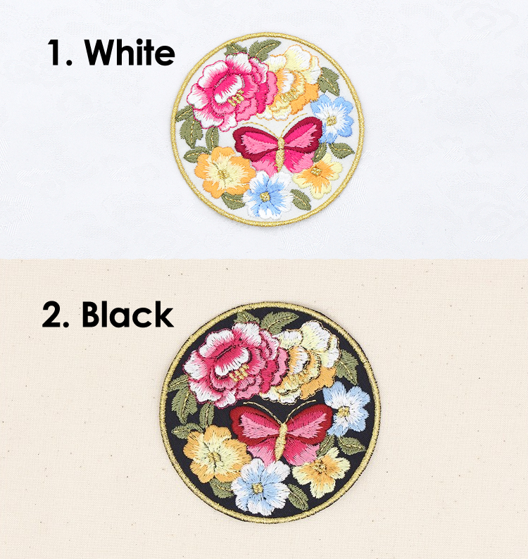 Set of 4 Korean Traditional Flower Embroidery Patches – RimKim Studio